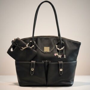 Dooney & Bourke Crescent Satchel & Hand Crafted Bag Jewelry Charms Phone Pouch